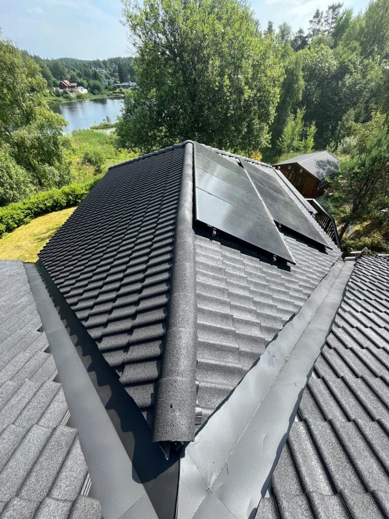 Samme tak dypsvart og rent etter behandling